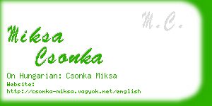 miksa csonka business card
